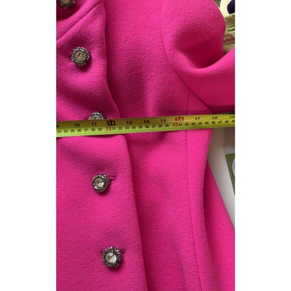 Vintage Hot Pink Wool Coat Original Buttons Mod Union Made USA 60s Simonelli - Picture 13 of 13